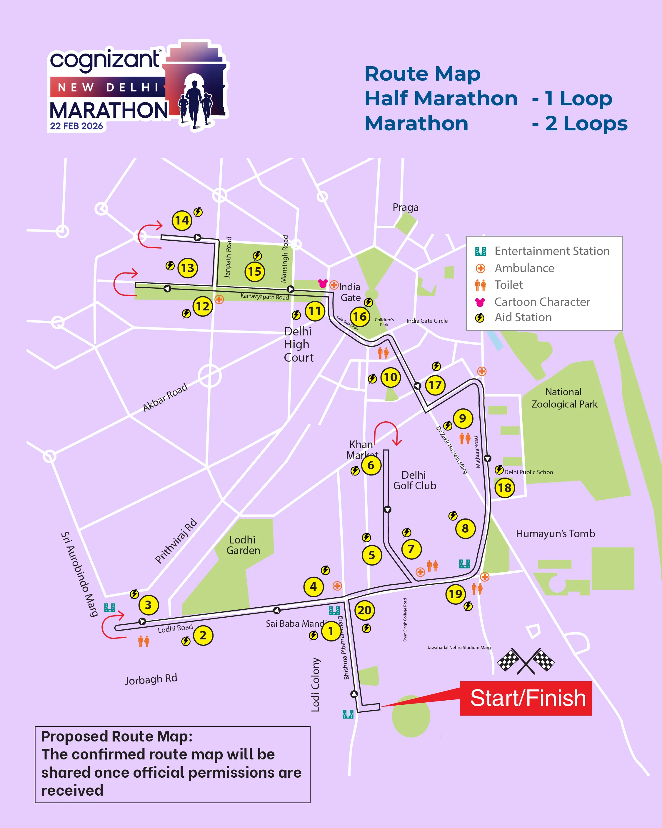 Marathon & Half Marathon Route